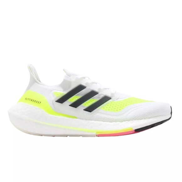 adidas Ultraboost 21 W White Solar Yellow Women Running Jogging Lifestyle FY0401 - Picture 6 of 8